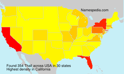 Surname Thall in USA Surname Thall in USA