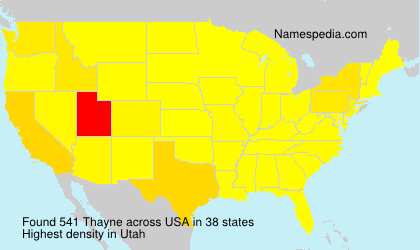 Surname Thayne in USA Surname Thayne in USA