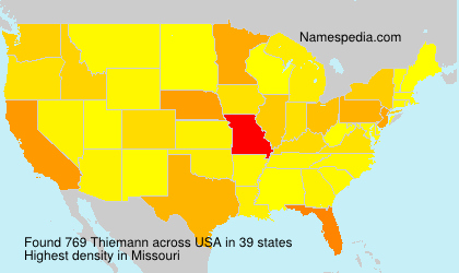 Familiennamen Thiemann - USA