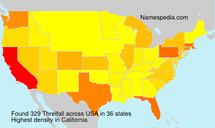 Surname Threlfall in USA Surname Threlfall in USA