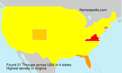 Surname Throupe in USA Surname Throupe in USA