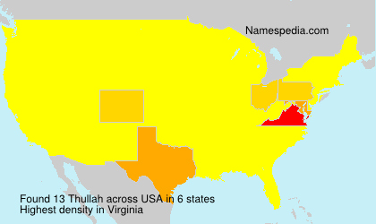 Surname Thullah in USA Surname Thullah in USA