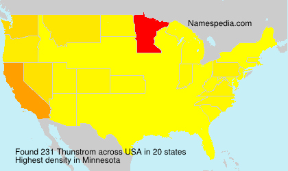 Surname Thunstrom in USA Surname Thunstrom in USA