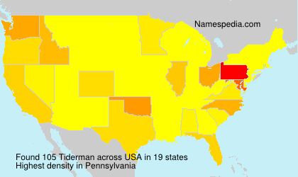 Surname Tiderman in USA Surname Tiderman in USA