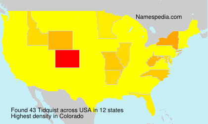 Surname Tidquist in USA Surname Tidquist in USA