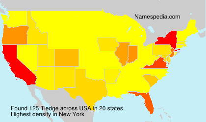 Surname Tiedge in USA Surname Tiedge in USA