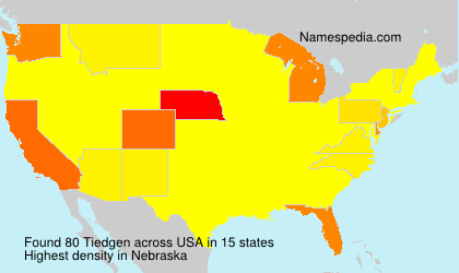 Surname Tiedgen in USA Surname Tiedgen in USA