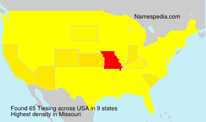Surname Tiesing in USA Surname Tiesing in USA
