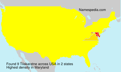 Surname Tilakaratne in USA