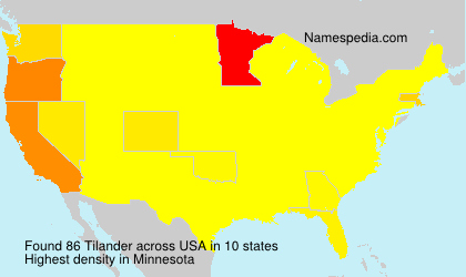 Surname Tilander in USA Surname Tilander in USA
