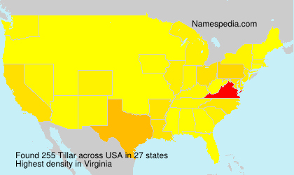 Surname Tillar in USA Surname Tillar in USA