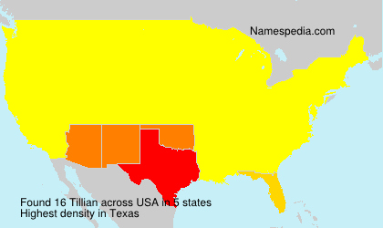 Surname Tillian in USA Surname Tillian in USA