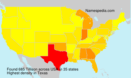 Surname Tillison in USA Surname Tillison in USA