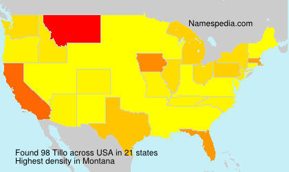 Surname Tillo in USA Surname Tillo in USA