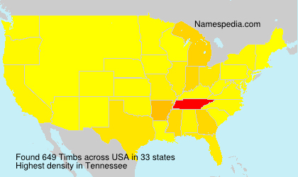 Surname Timbs in USA Surname Timbs in USA