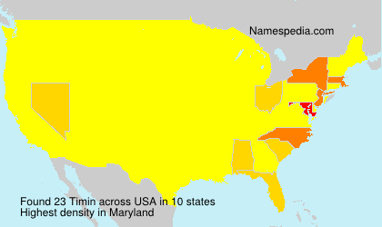 Surname Timin in USA Surname Timin in USA
