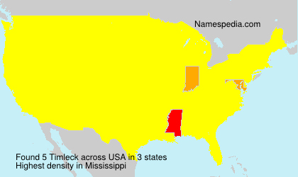 Surname Timleck in USA