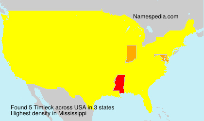 Surname Timleck in USA Surname Timleck in USA