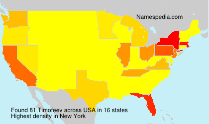 Surname Timofeev in USA Surname Timofeev in USA