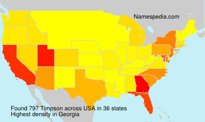 Surname Timpson in USA Surname Timpson in USA