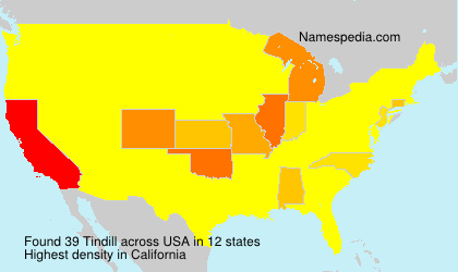 Surname Tindill in USA Surname Tindill in USA