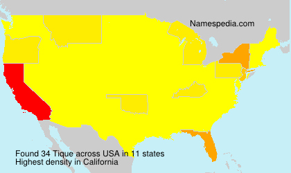 Surname Tique in USA Surname Tique in USA