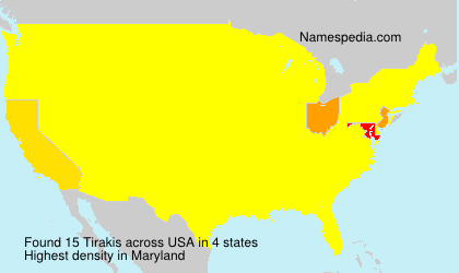 Surname Tirakis in USA Surname Tirakis in USA