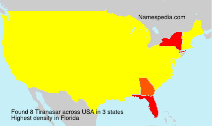 Surname Tiranasar in USA Surname Tiranasar in USA