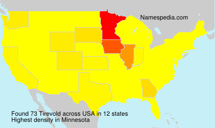Surname Tirevold in USA Surname Tirevold in USA