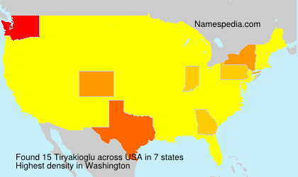 Surname Tiryakioglu in USA Surname Tiryakioglu in USA