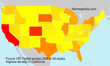 Surname Tisdall in USA Surname Tisdall in USA