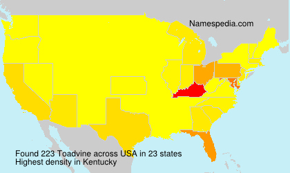 Surname Toadvine in USA Surname Toadvine in USA