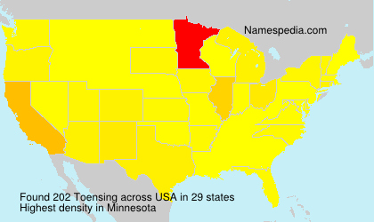 Surname Toensing in USA Surname Toensing in USA