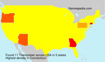 Surname Toensmeier in USA Surname Toensmeier in USA
