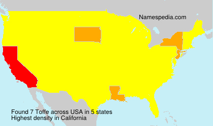 Surname Toffe in USA Surname Toffe in USA