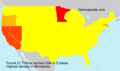 Surname Toftner in USA Surname Toftner in USA