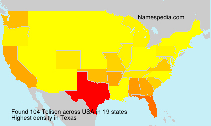 Surname Tolison in USA Surname Tolison in USA