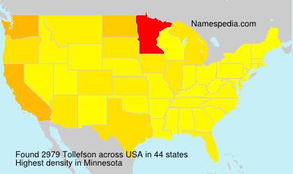 Surname Tollefson in USA Surname Tollefson in USA