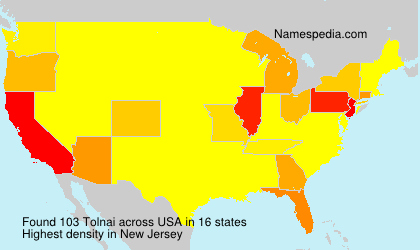 Surname Tolnai in USA Surname Tolnai in USA