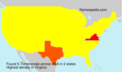 Surname Tomenendal in USA Surname Tomenendal in USA