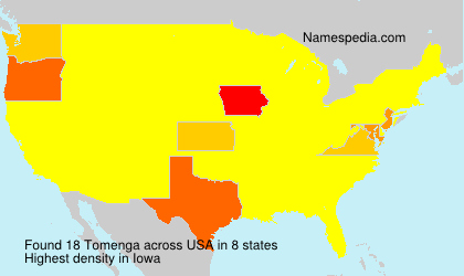 Surname Tomenga in USA Surname Tomenga in USA