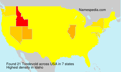 Surname Tondevold in USA Surname Tondevold in USA
