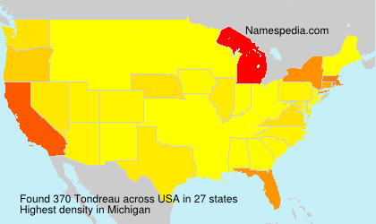 Surname Tondreau in USA Surname Tondreau in USA