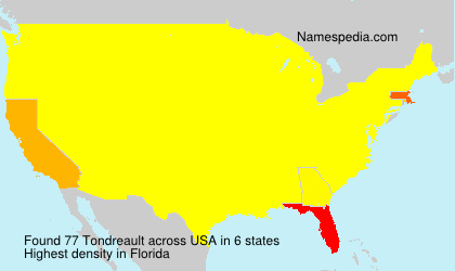 Surname Tondreault in USA Surname Tondreault in USA