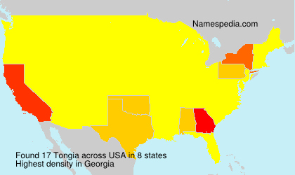Surname Tongia in USA