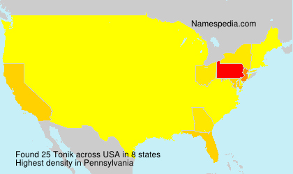 Surname Tonik in USA Surname Tonik in USA