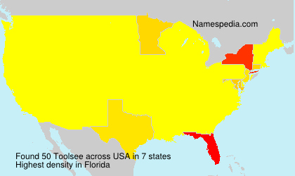Surname Toolsee in USA Surname Toolsee in USA