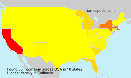 Surname Toomajian in USA Surname Toomajian in USA
