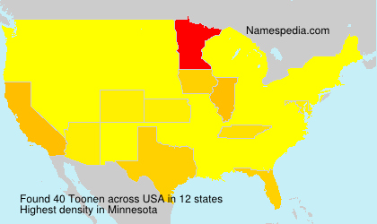 Surname Toonen in USA Surname Toonen in USA