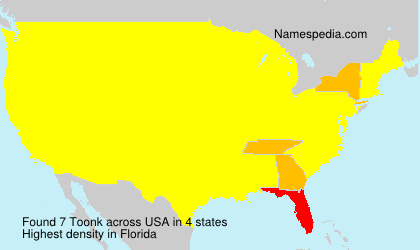 Surname Toonk in USA Surname Toonk in USA